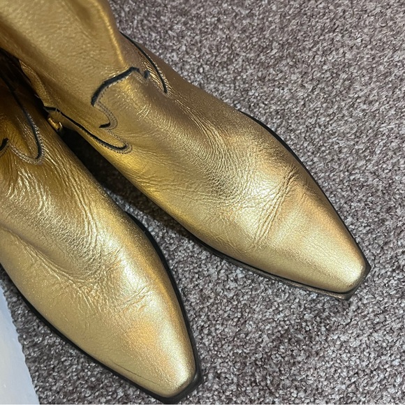 Feners Vivid Gold Knee high western boots - Picture 4 of 8